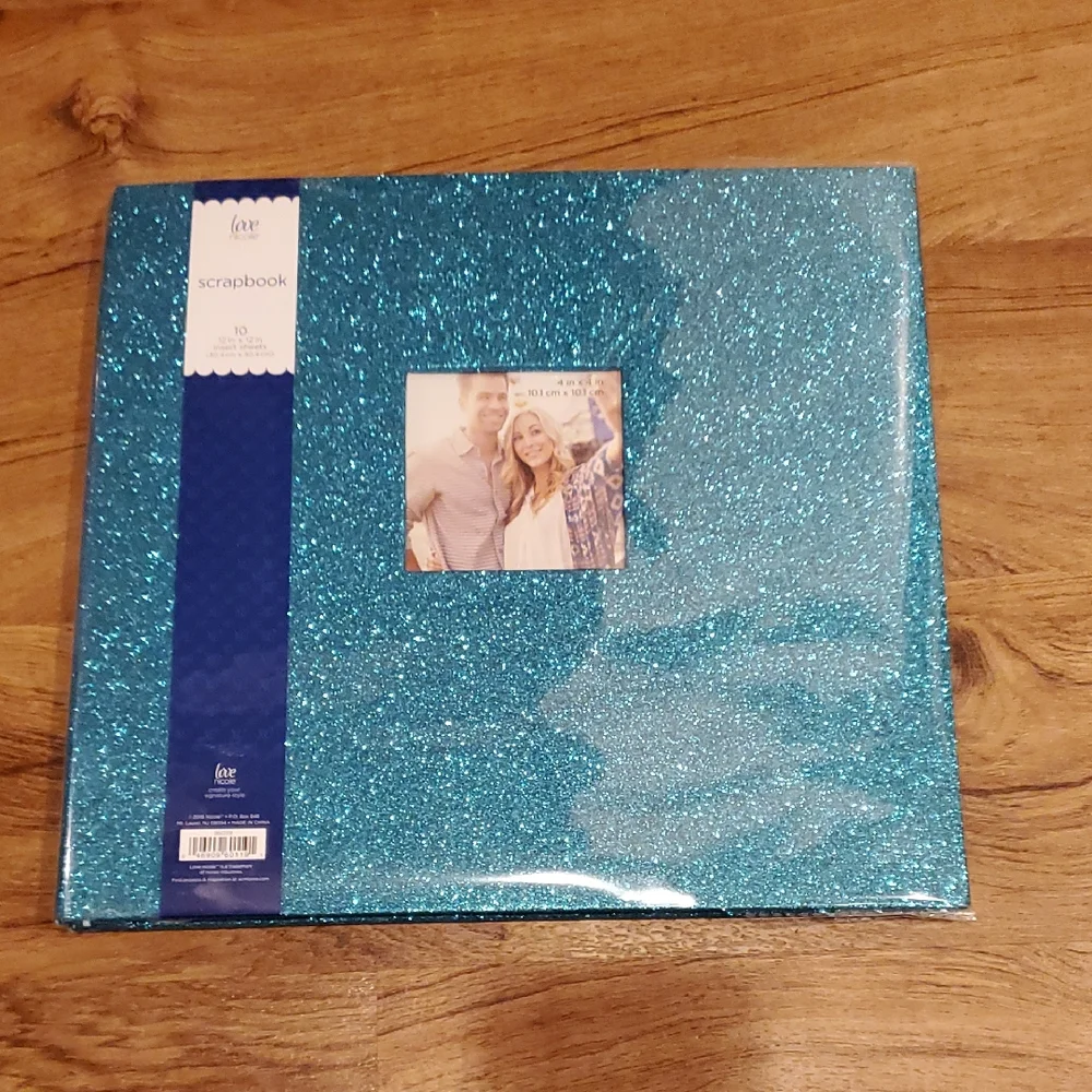 Love Nicole Glittery Blue Scrapbook